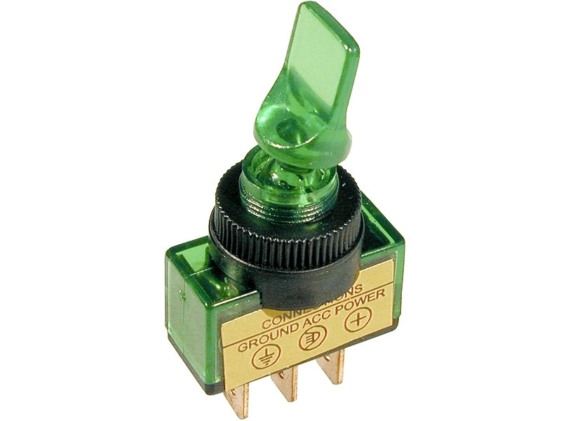 SCHAKELAAR - ON/OF - 12V 20A - GROEN SCHAKELAAR - ON/OF - 12V 20A - GROEN